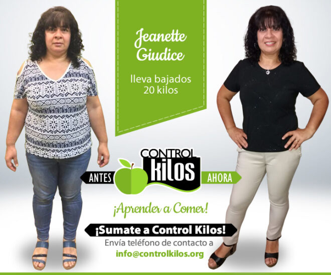 Jeanette G. bajó 20 kilos