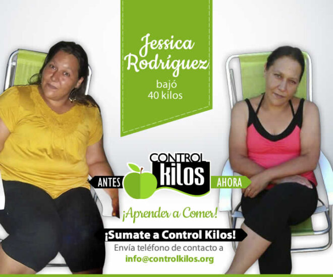 Jessica R. bajó 40 kilos