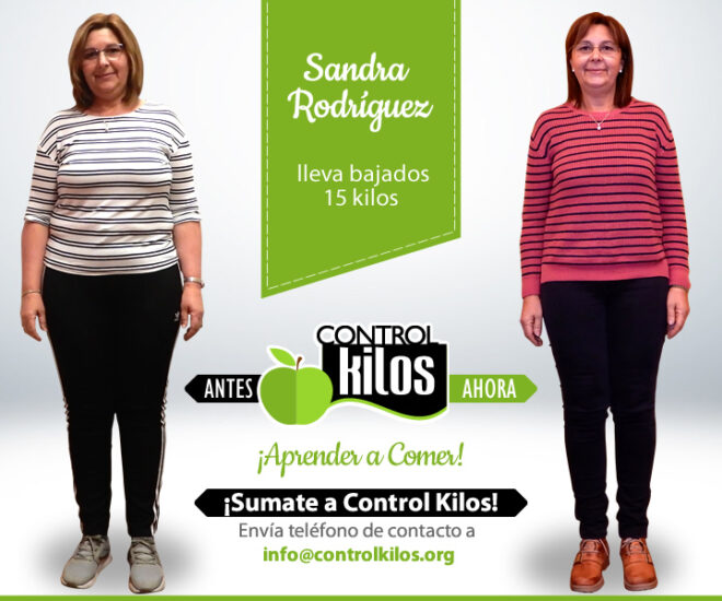Sandra R. bajó 15 kilos.