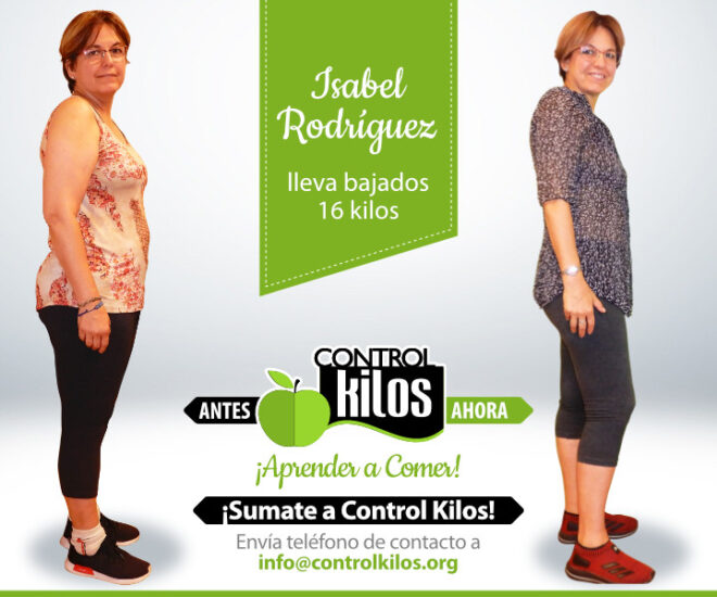 Isabel R. bajó 16 kilos