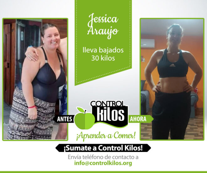 Jessica A. bajó 30 kilos.