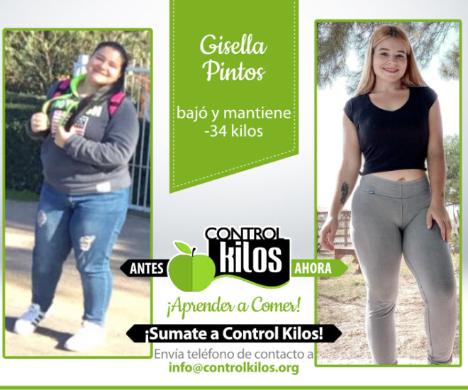 Gisella P. bajó 34 kilos.