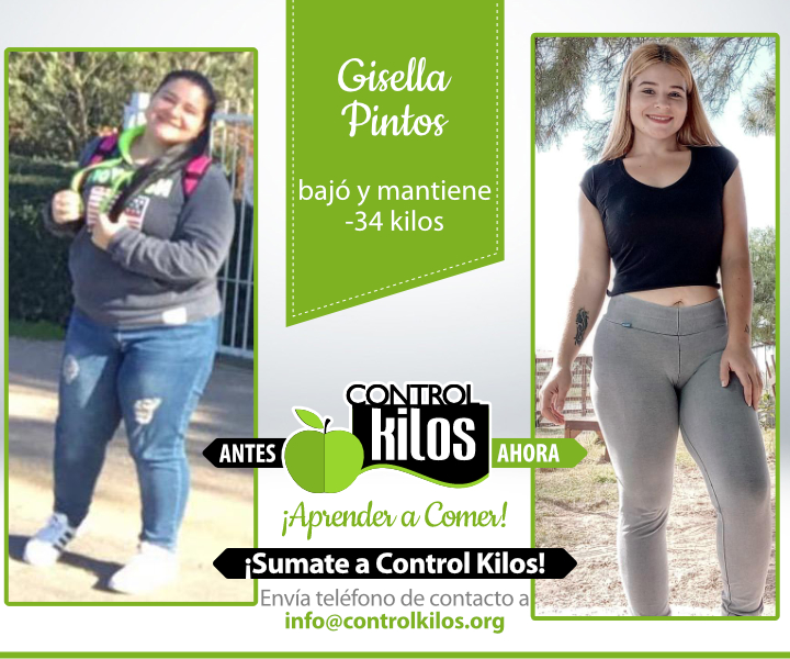 Gisella P. bajó 34 kilos.
