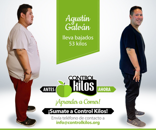 Agustín G. bajó 53 kilos