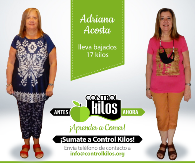 Adriana A. bajó 17 kilos