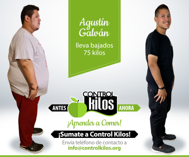 Agustín G. bajó 75 kilos