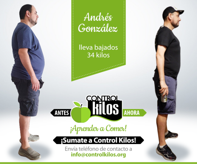 Andrés G. bajó 34 kilos