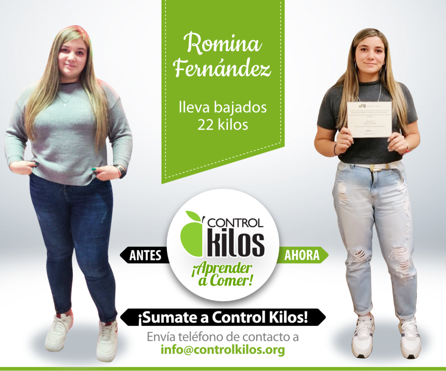 Romina F. bajó 22 kilos.