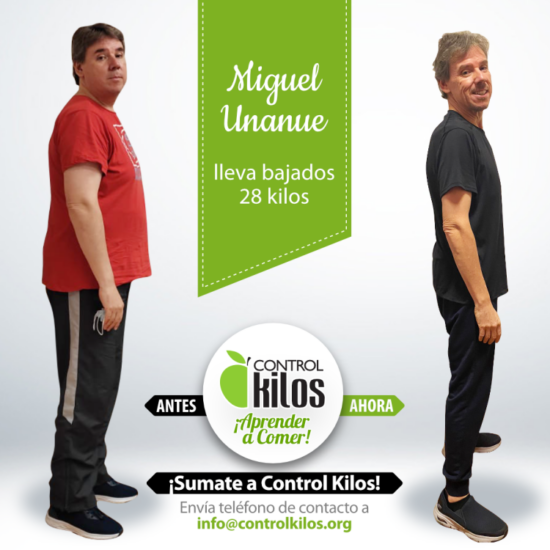 Miguel U. bajó 28 kilos