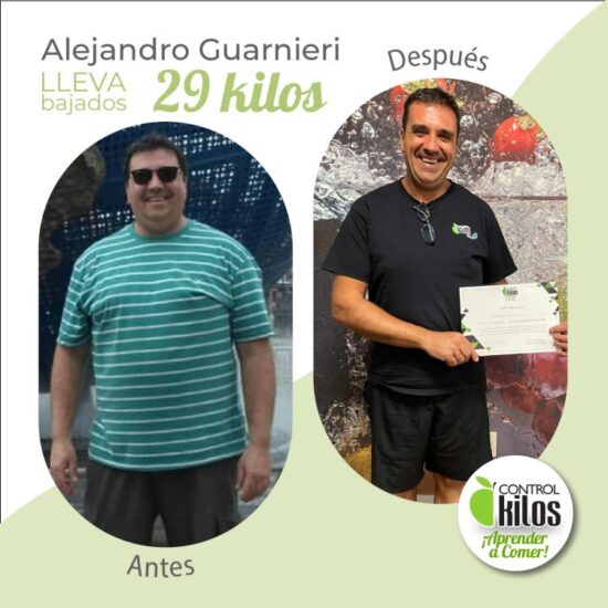 Alejandro G. bajó 29 kilos