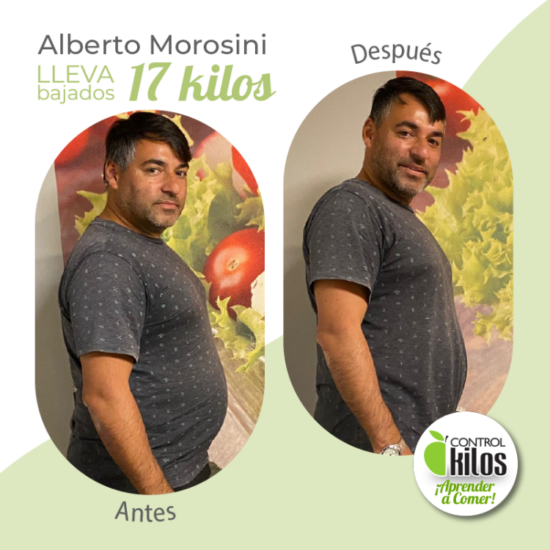 Alberto M. bajó 17 kilos.
