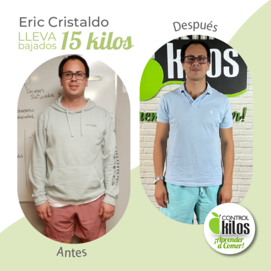 Eric C. bajó 15 kilos.