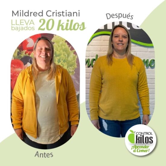 Mildred C. bajó 20 kilos.