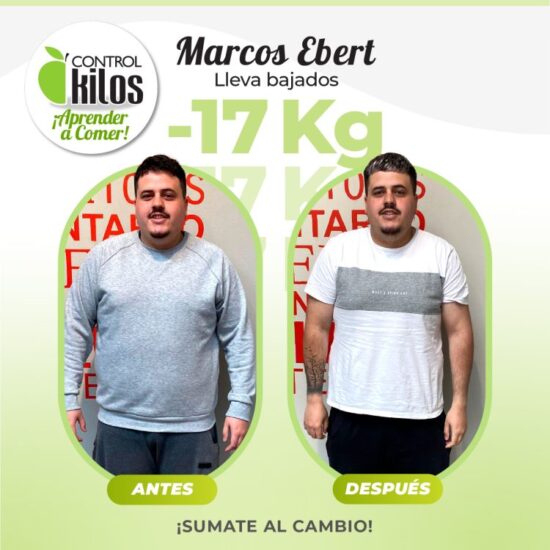 Marcos E. bajó 17 kilos