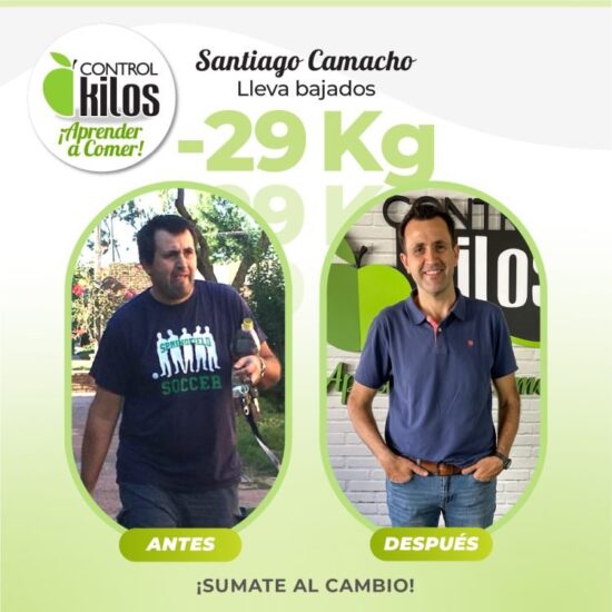 Santiago C. bajó 29 kilos