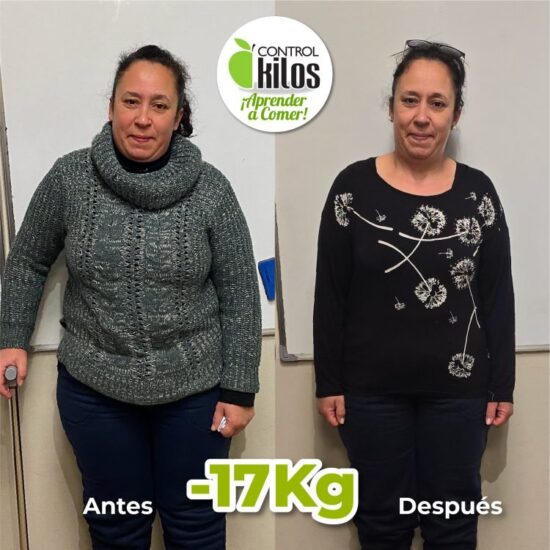 Erika bajó 17 kilos